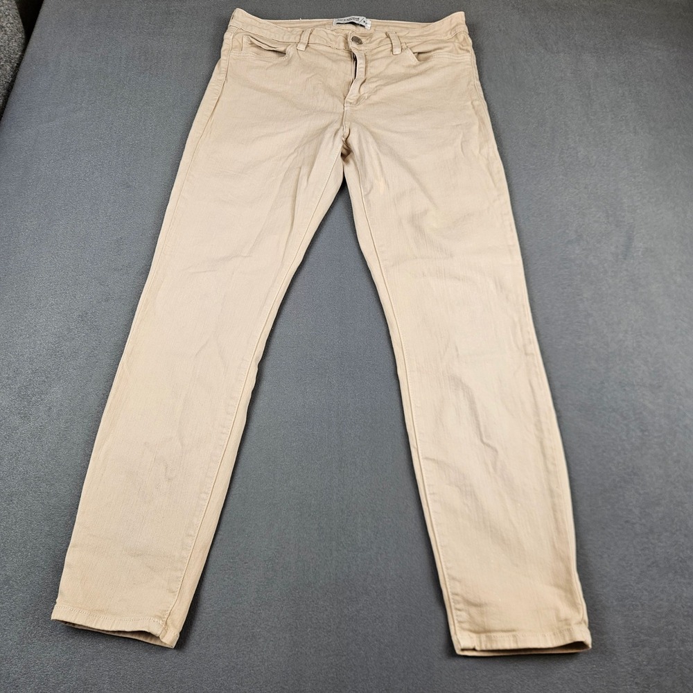 Just Black Denim Tan Beige Skinny Jeans Womens 31 Made in USA BP292J Stretch